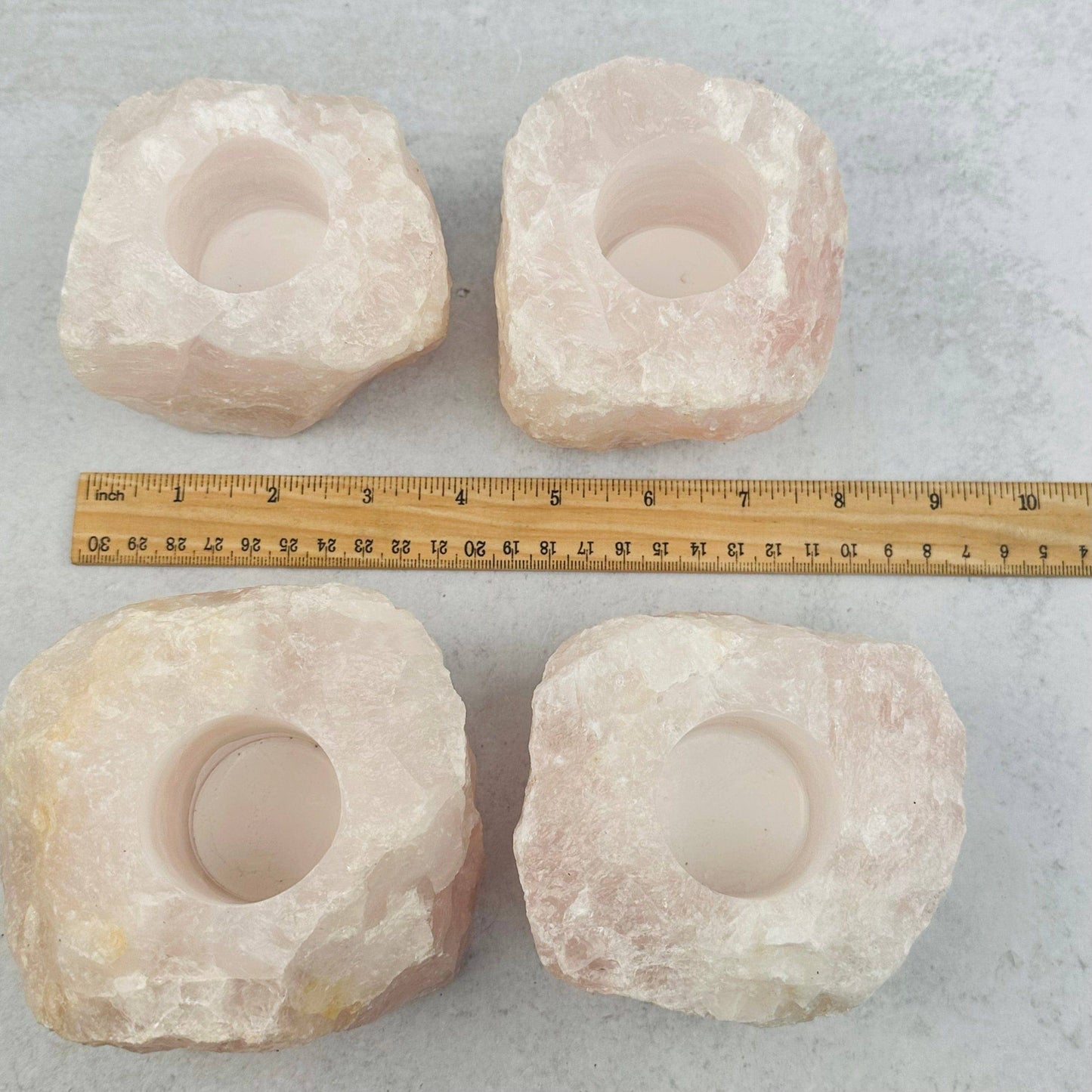 Rose Quartz Crystal Candle Holder