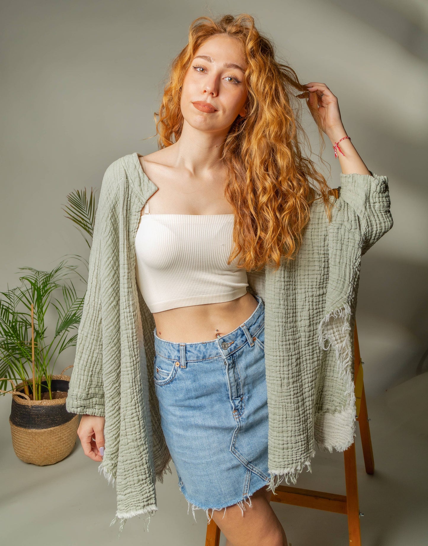 Moon Phases Muslin Kimono Robe / Poncho