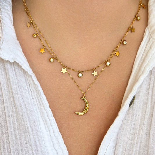 Stardust Layering Necklace – Celestial Waterproof Jewelry