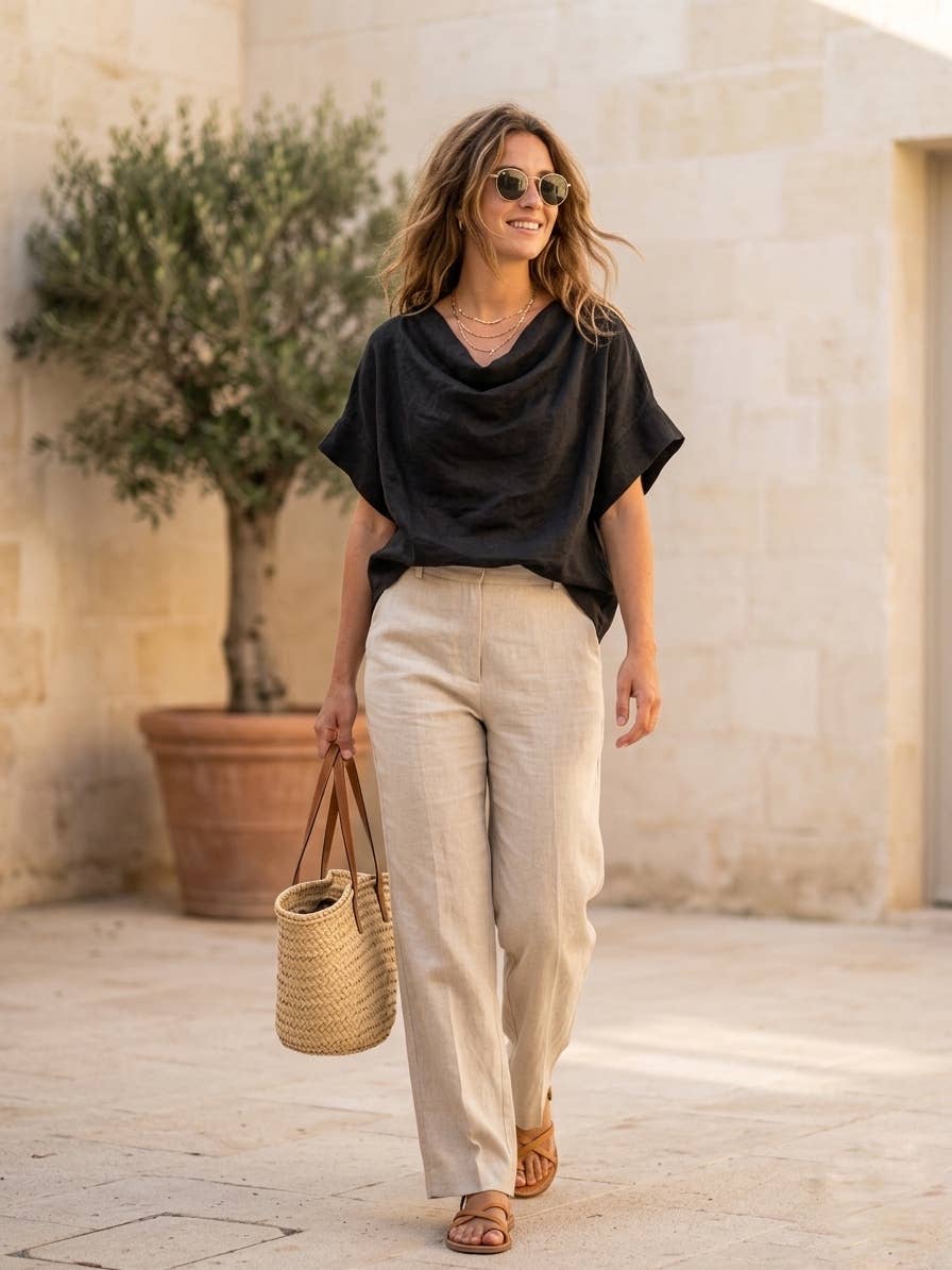 Bordeaux Linen Blouse