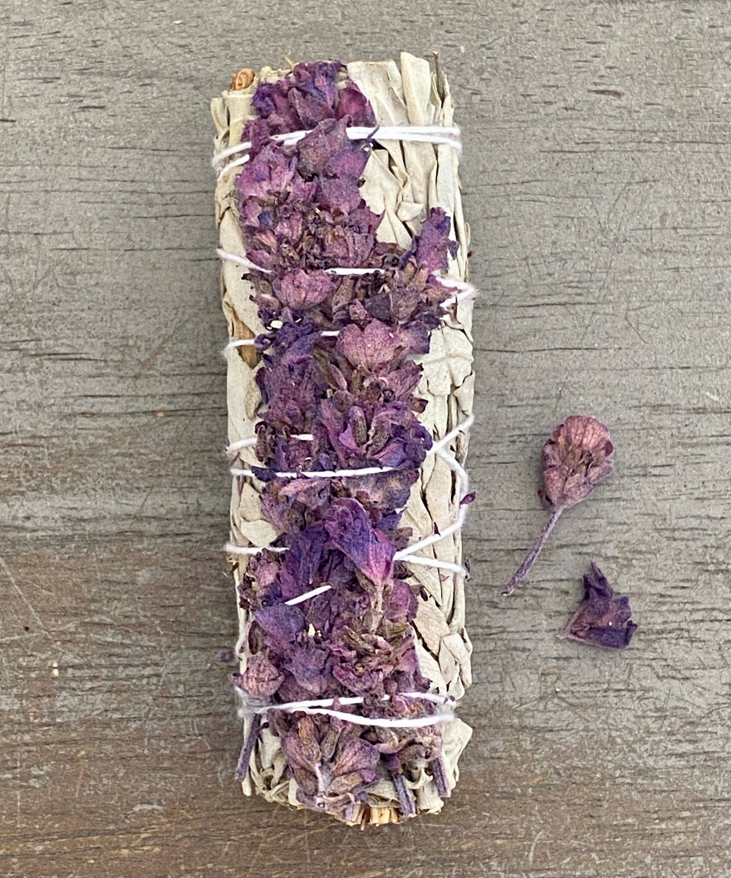 White Sage with Dried Lavender Smudge Stick