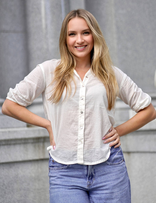 Amalie Solid Cotton Top White