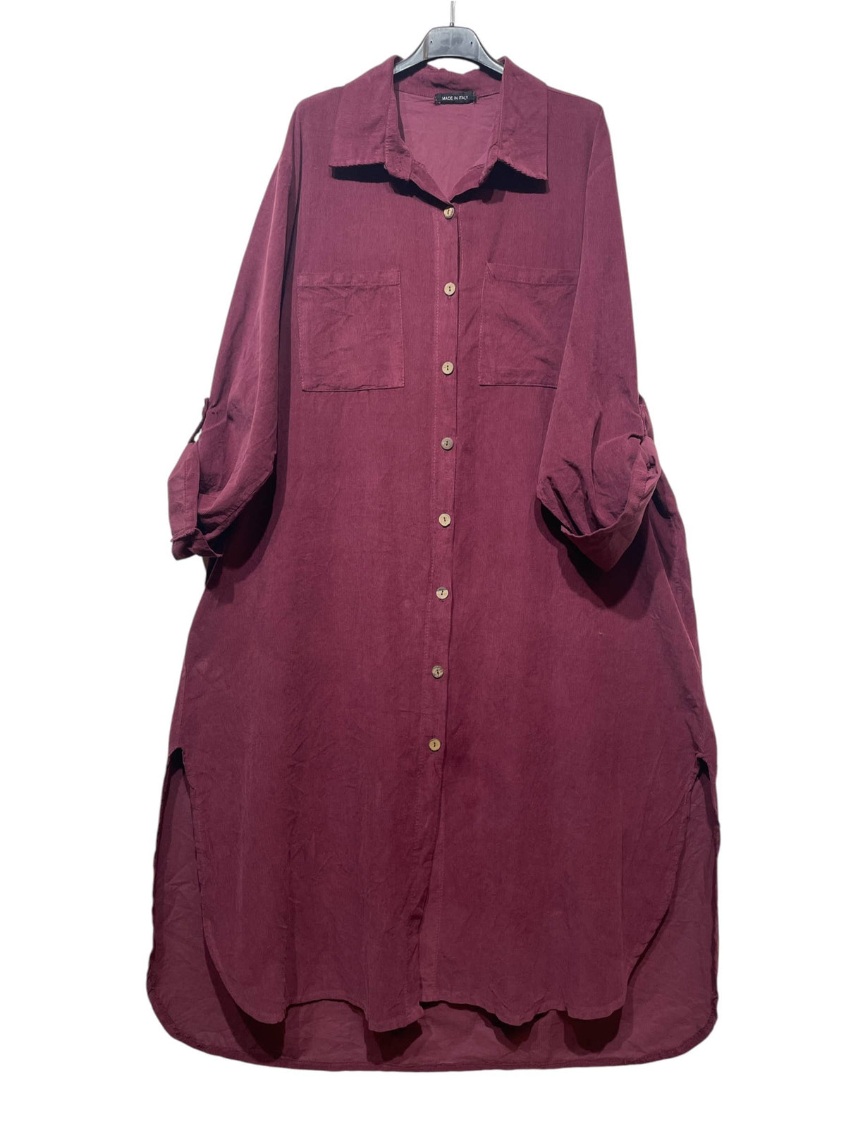 Long Velvet Shirt Dress