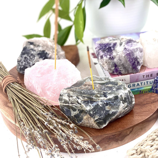 Rough Stone Crystal Incense Holder