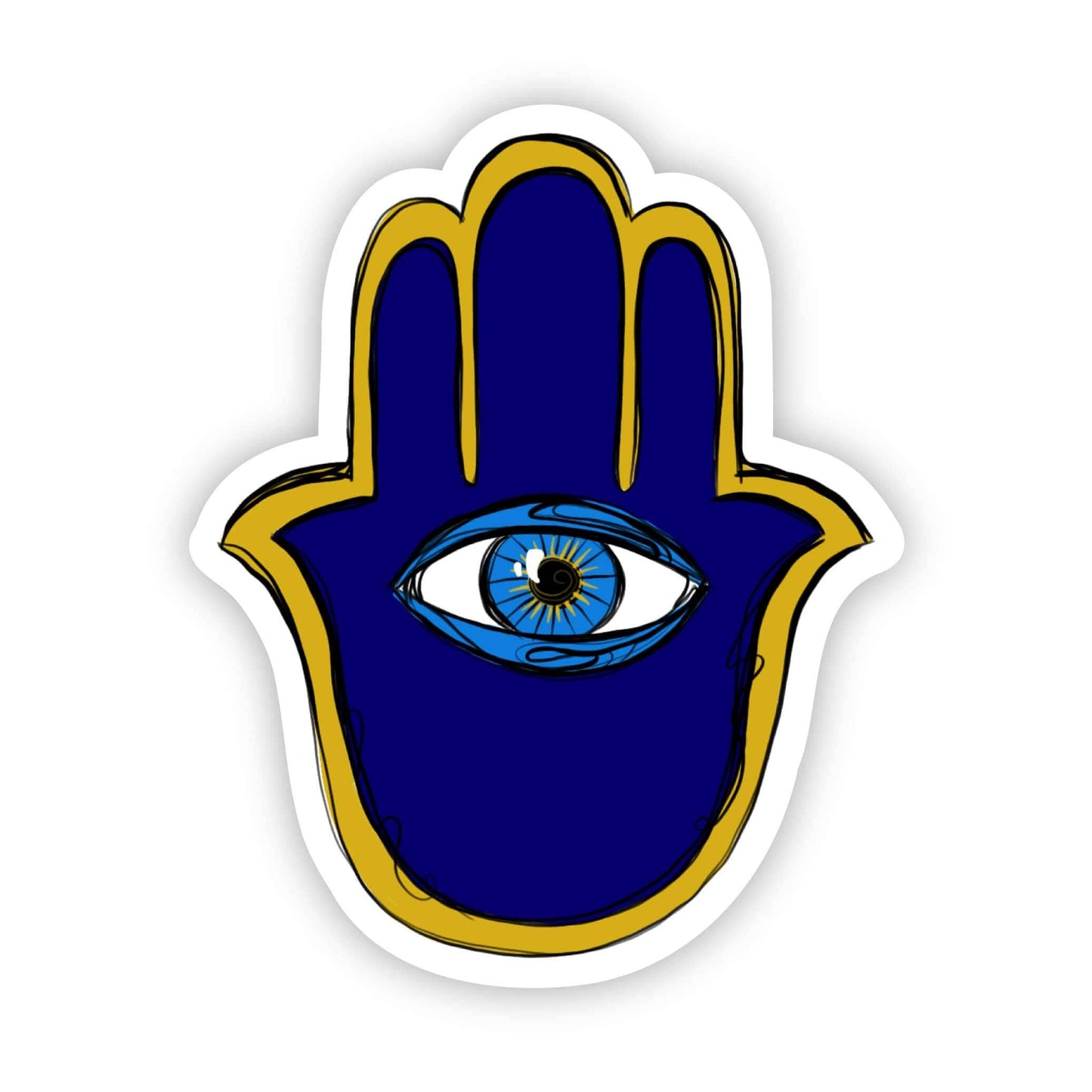 Blue Evil Eye with Hamsa Sticker