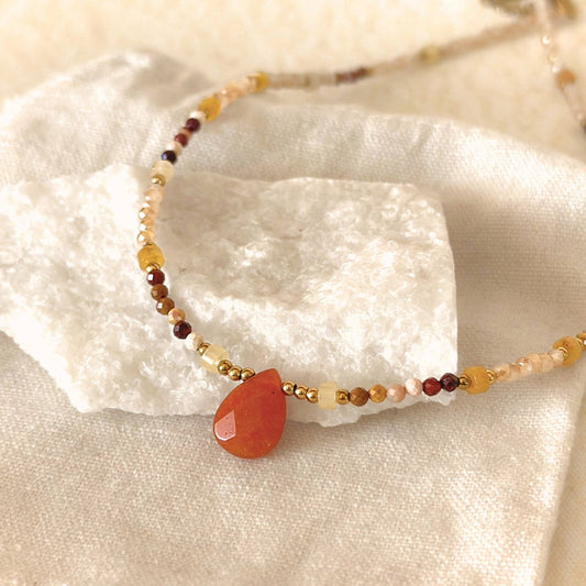 Orange Aventurine Sunroot Choker
