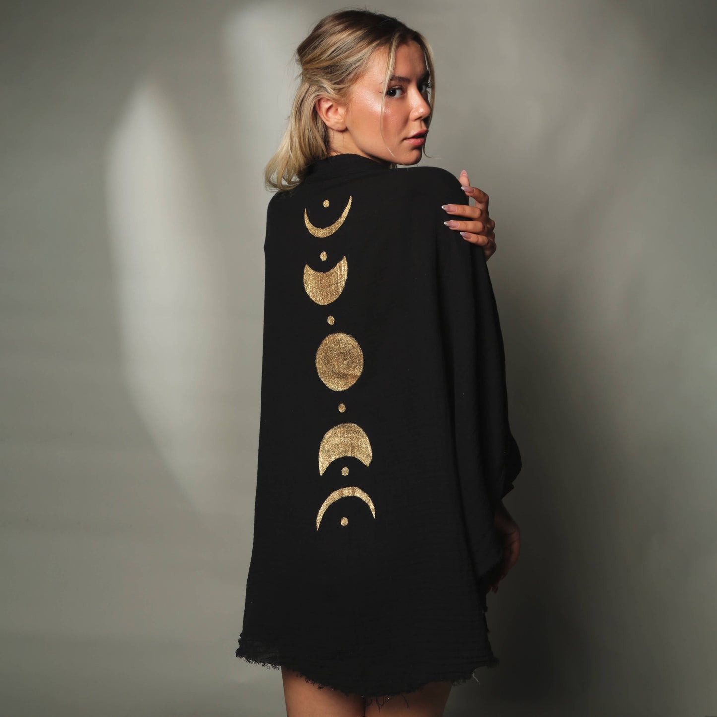 Moon Phases Muslin Kimono Robe / Poncho