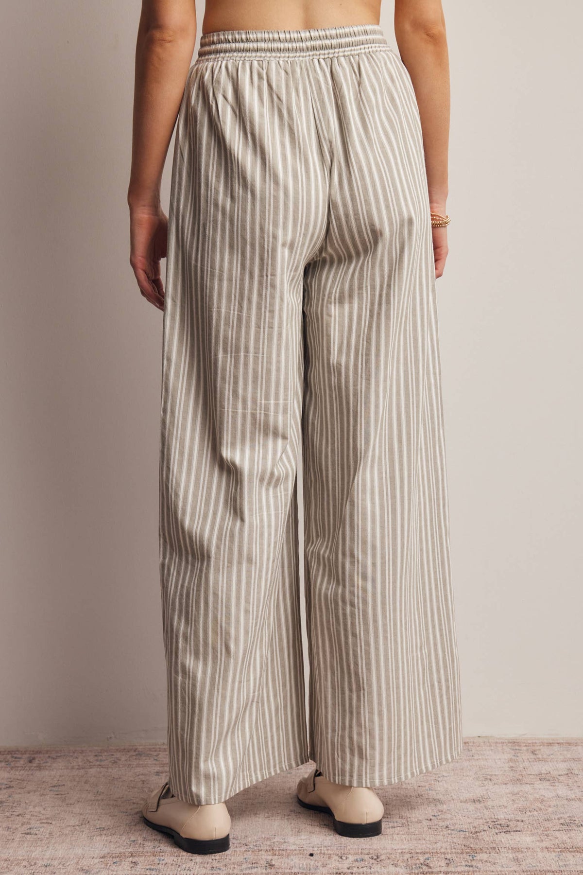 Striped Cotton Wide-Leg Pants FP0019