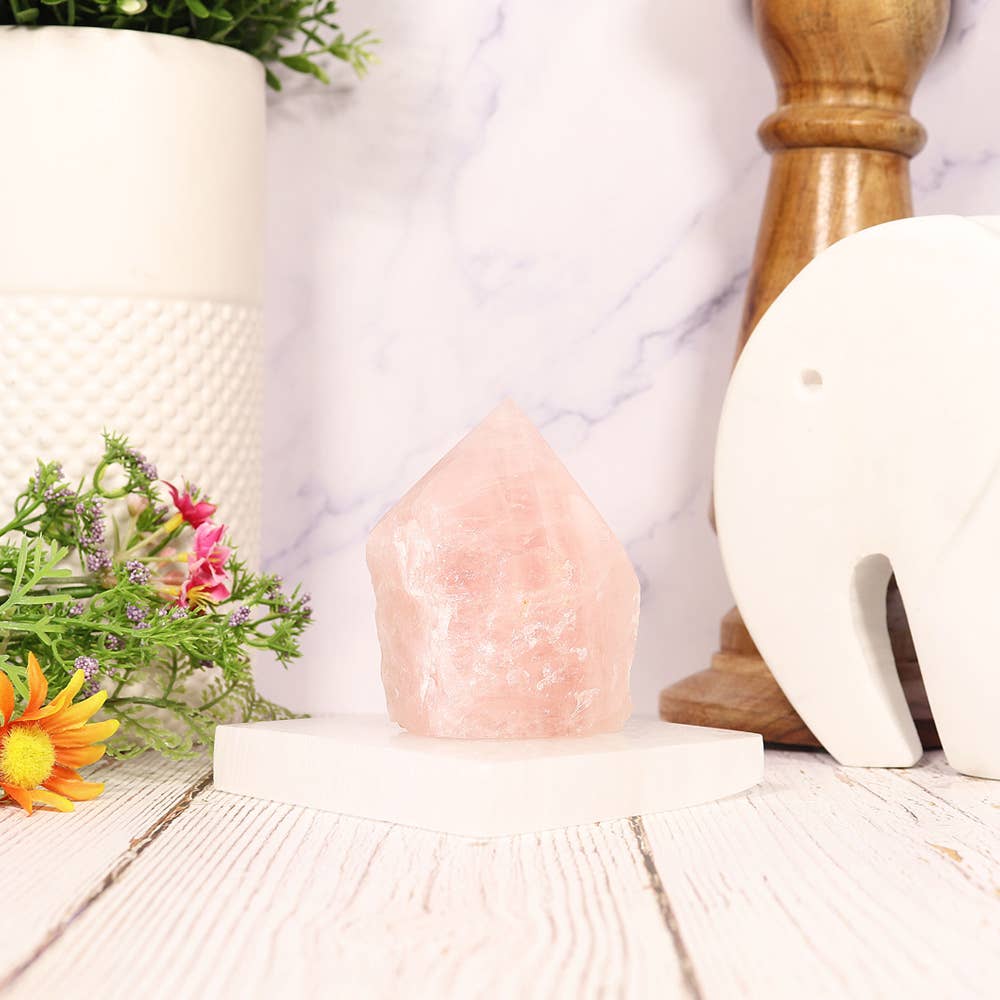 Rose Quartz Point Base Cut