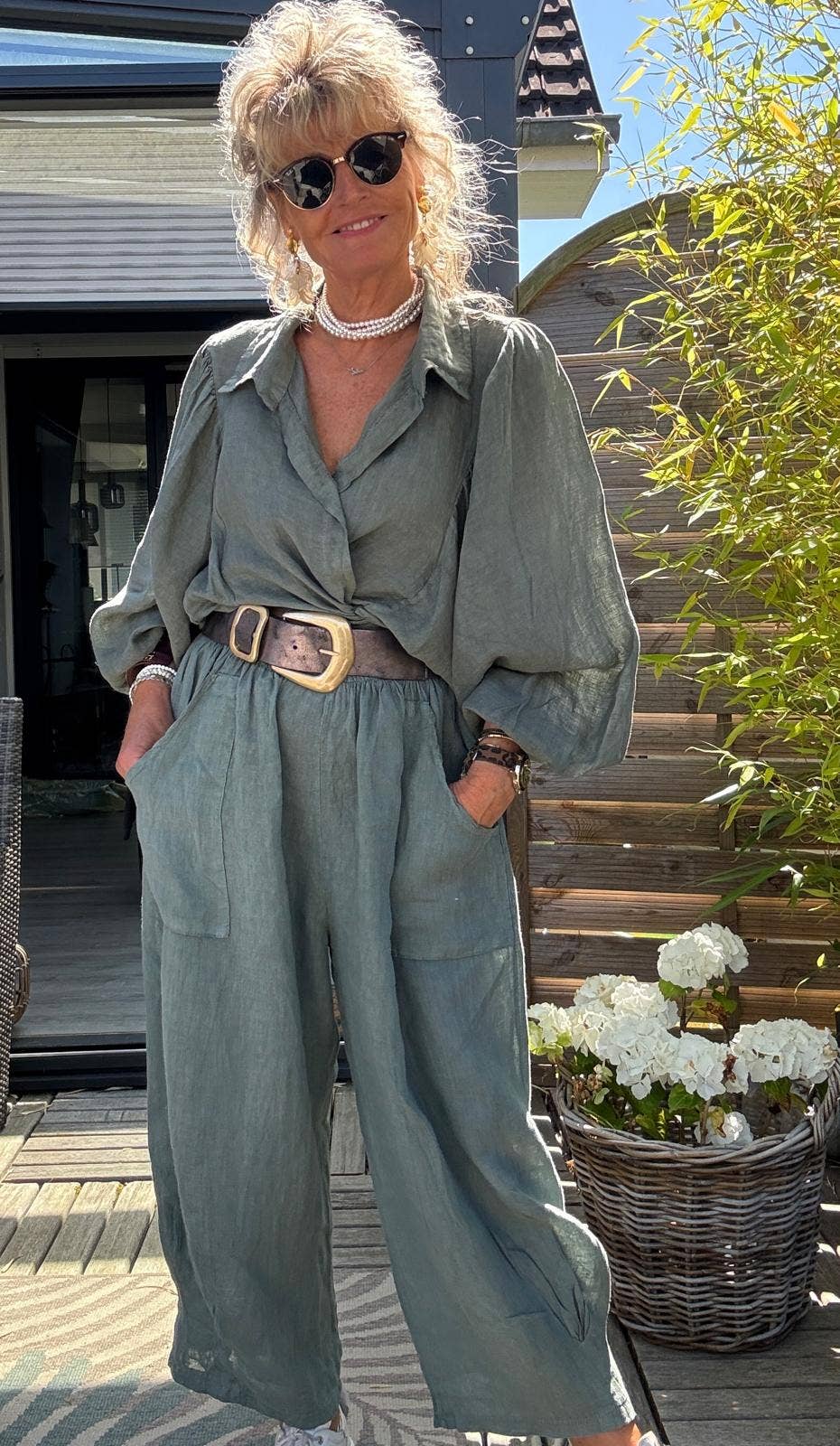 100% Linen Wrap Top