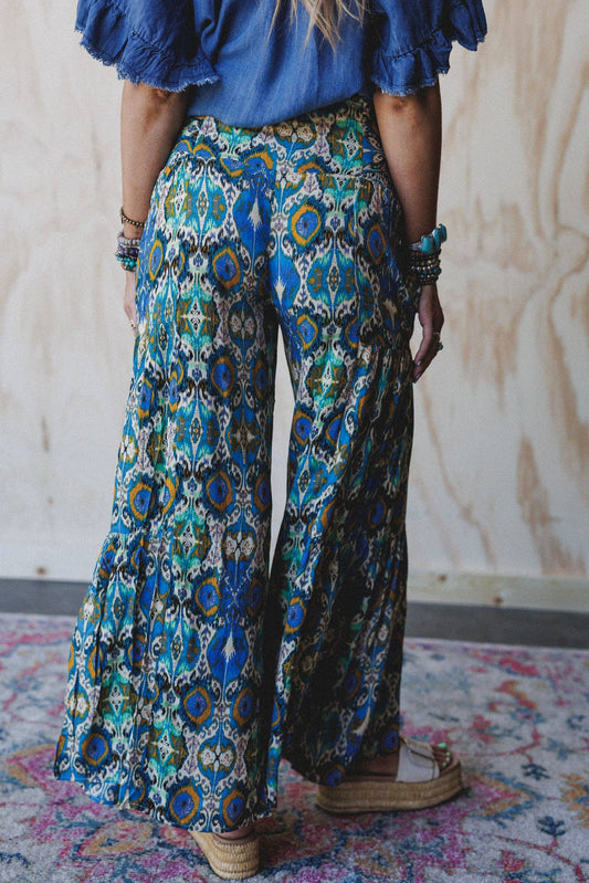 Secret Admirer Printed Pants - Blue Multi