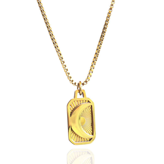Crescent Moon Necklace – Celestial Boho Waterproof Jewelry
