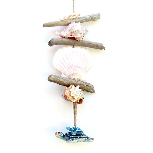 Blue Mama & Baby Sea Turtle Mini Driftwood Garland
