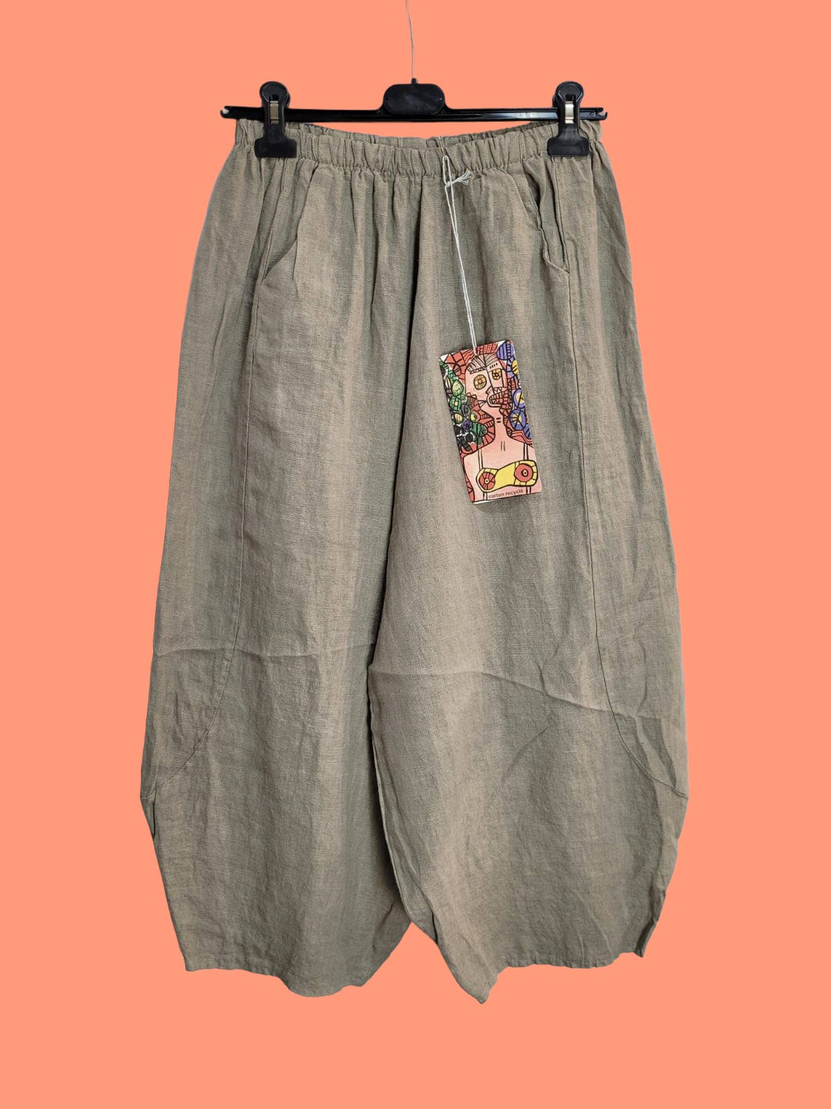 Solid Linen Balloon Pants with Elasticated Waist | Multiple Color Options