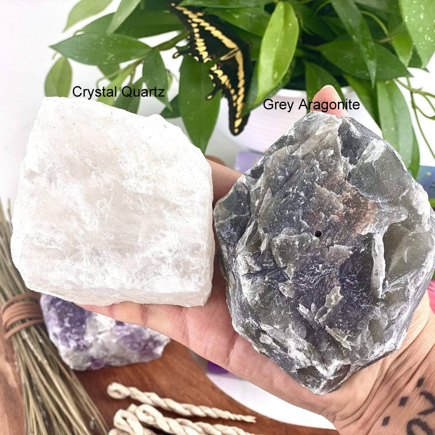 Rough Stone Crystal Incense Holder
