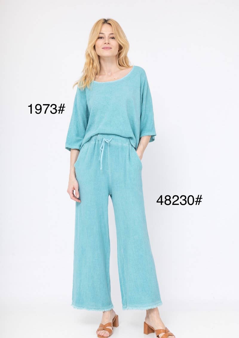 1973 INGRID WOMEN'S COTTON LINEN CROP TOP