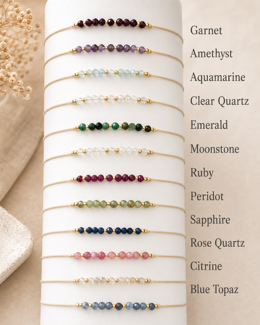 Birthstone Bracelet Gemstone Sets on Cards