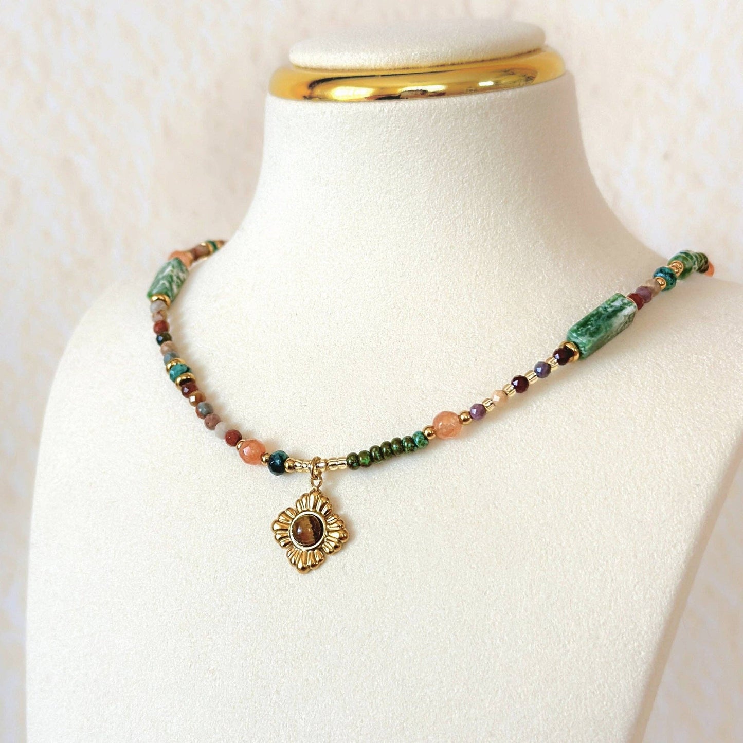 Tiger Eye Wildflower Choker