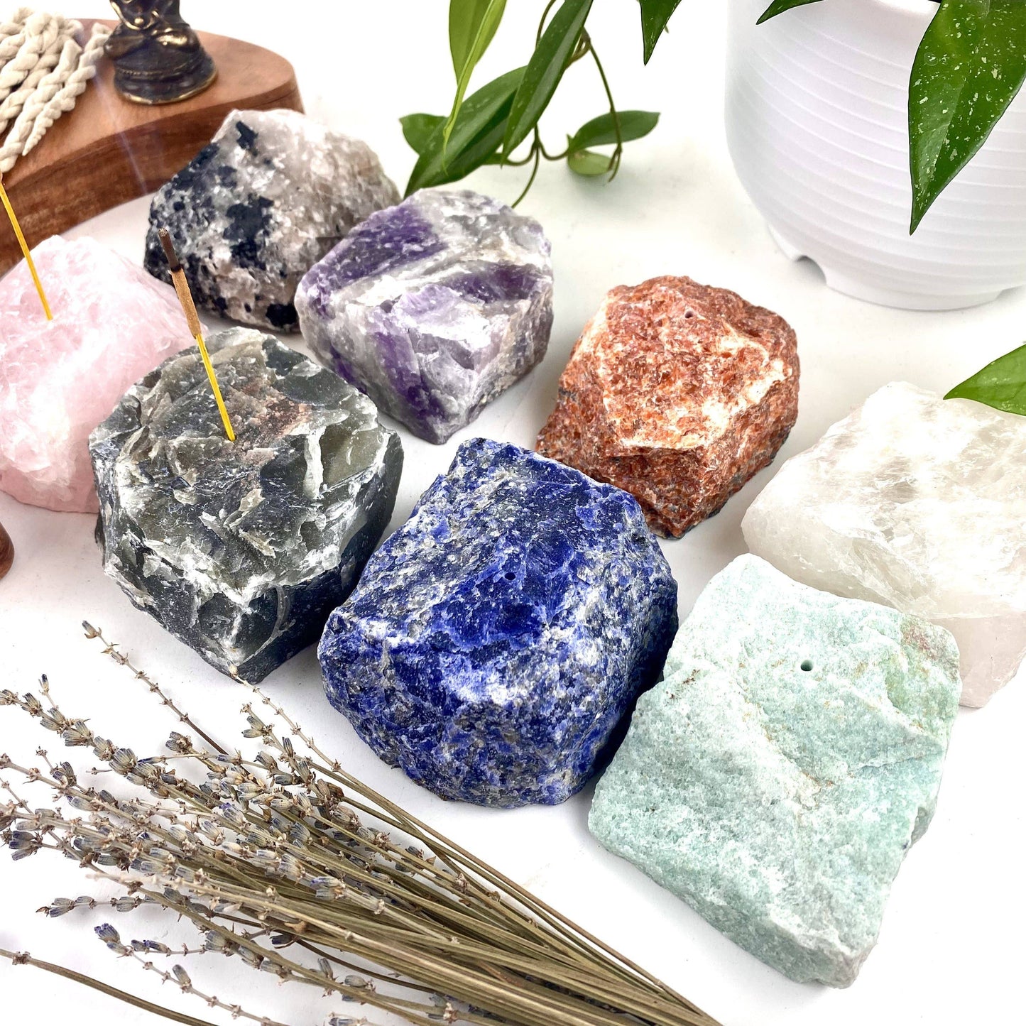 Rough Stone Crystal Incense Holder