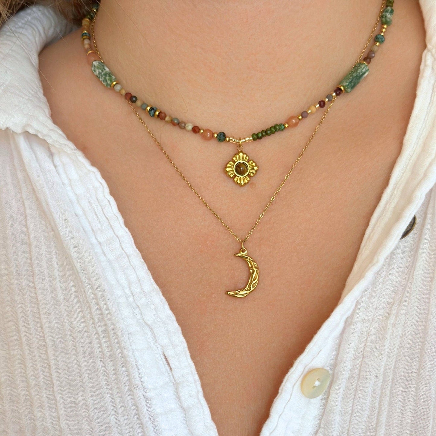 Tiger Eye Wildflower Choker