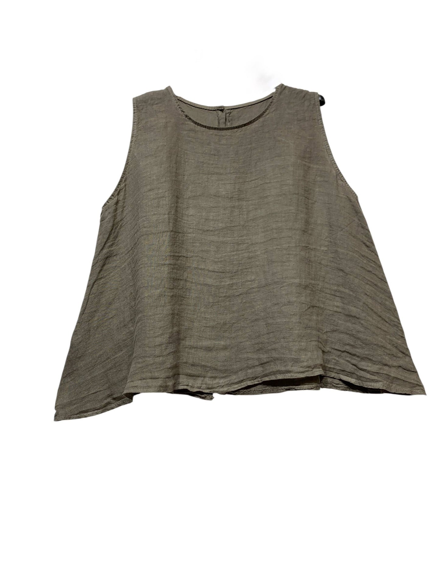 9925B REVERSIBLE VEST OR TOP, IN LINEN WITH MOTHER-OF-PEARL BUTTONS: BROWN
