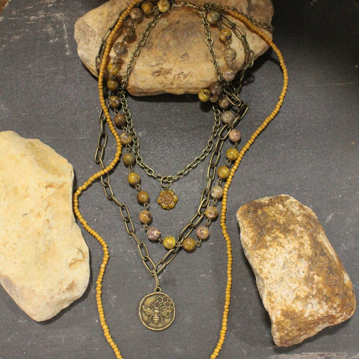 Stung By A Bee Layered Necklace Set