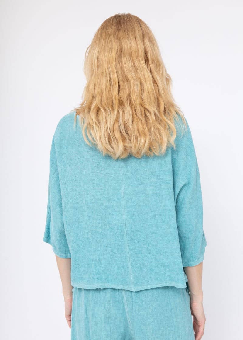 1973 INGRID WOMEN'S COTTON LINEN CROP TOP