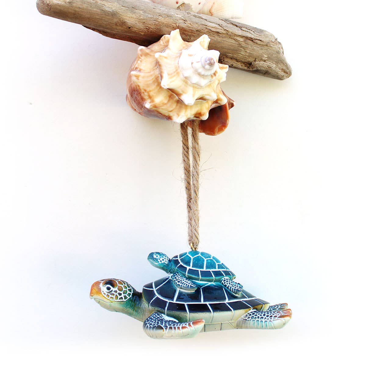 Blue Mama & Baby Sea Turtle Mini Driftwood Garland