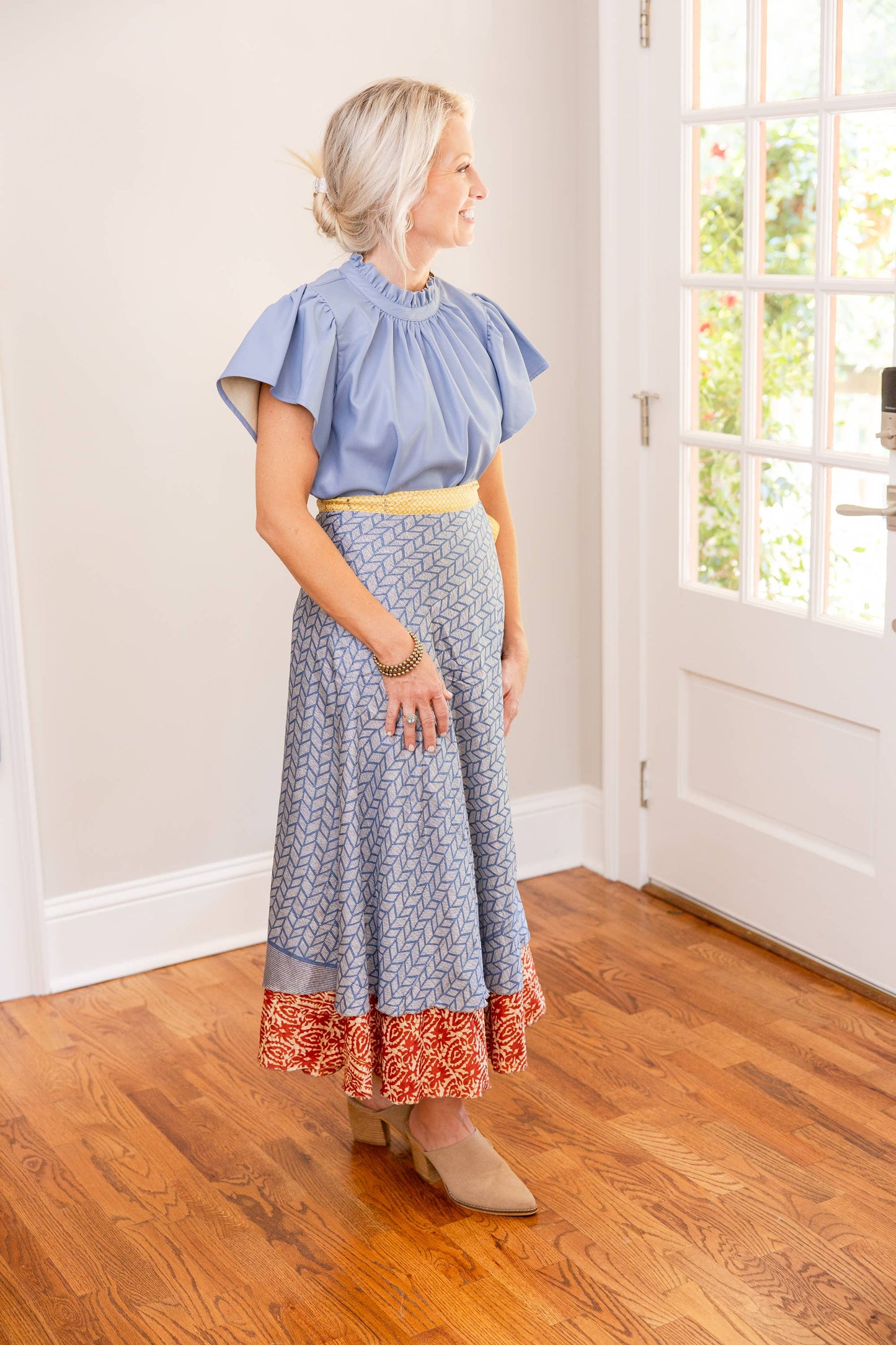 Full Length Reversible Wrap Art Silk Skirt