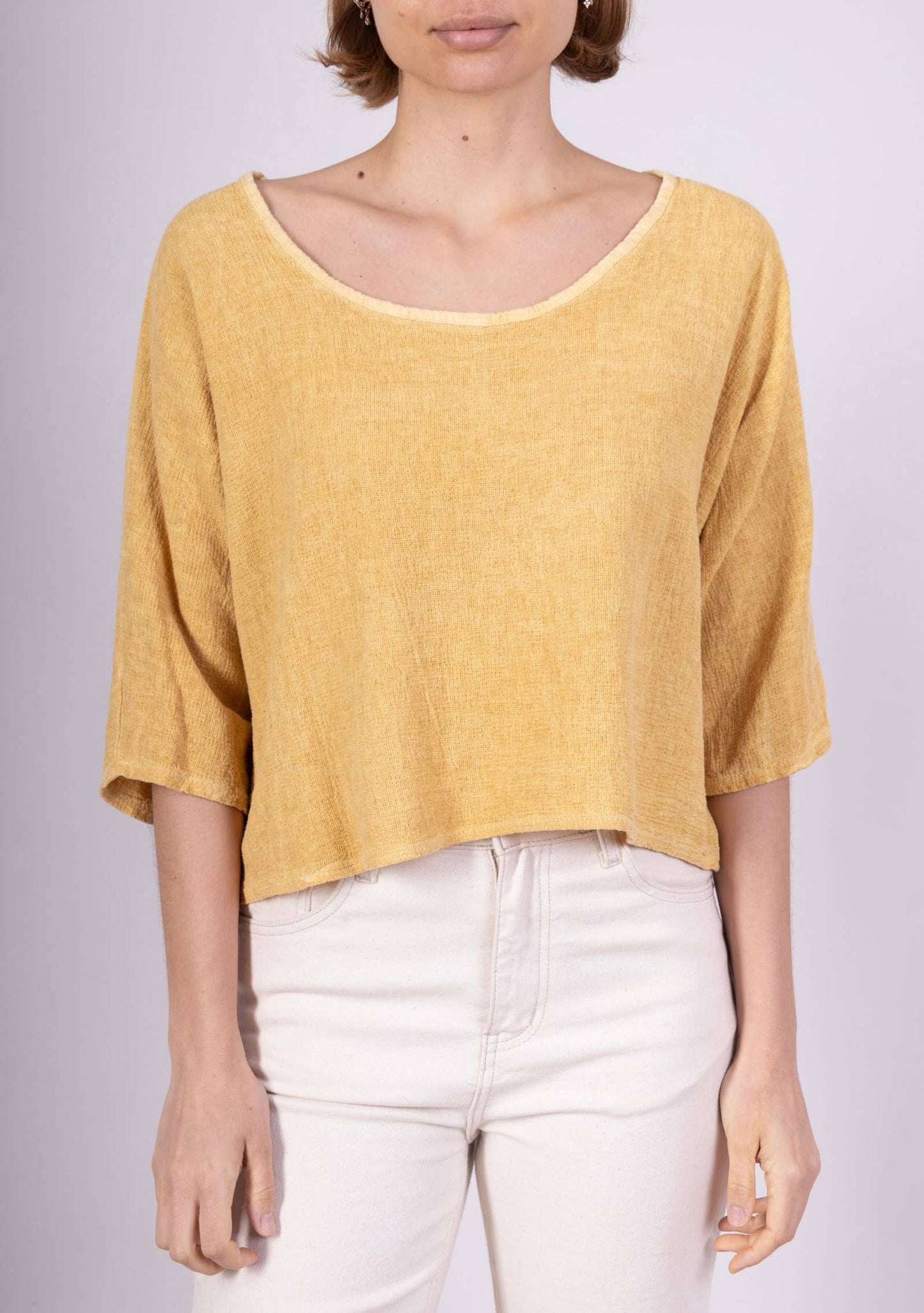 1973 INGRID WOMEN'S COTTON LINEN CROP TOP