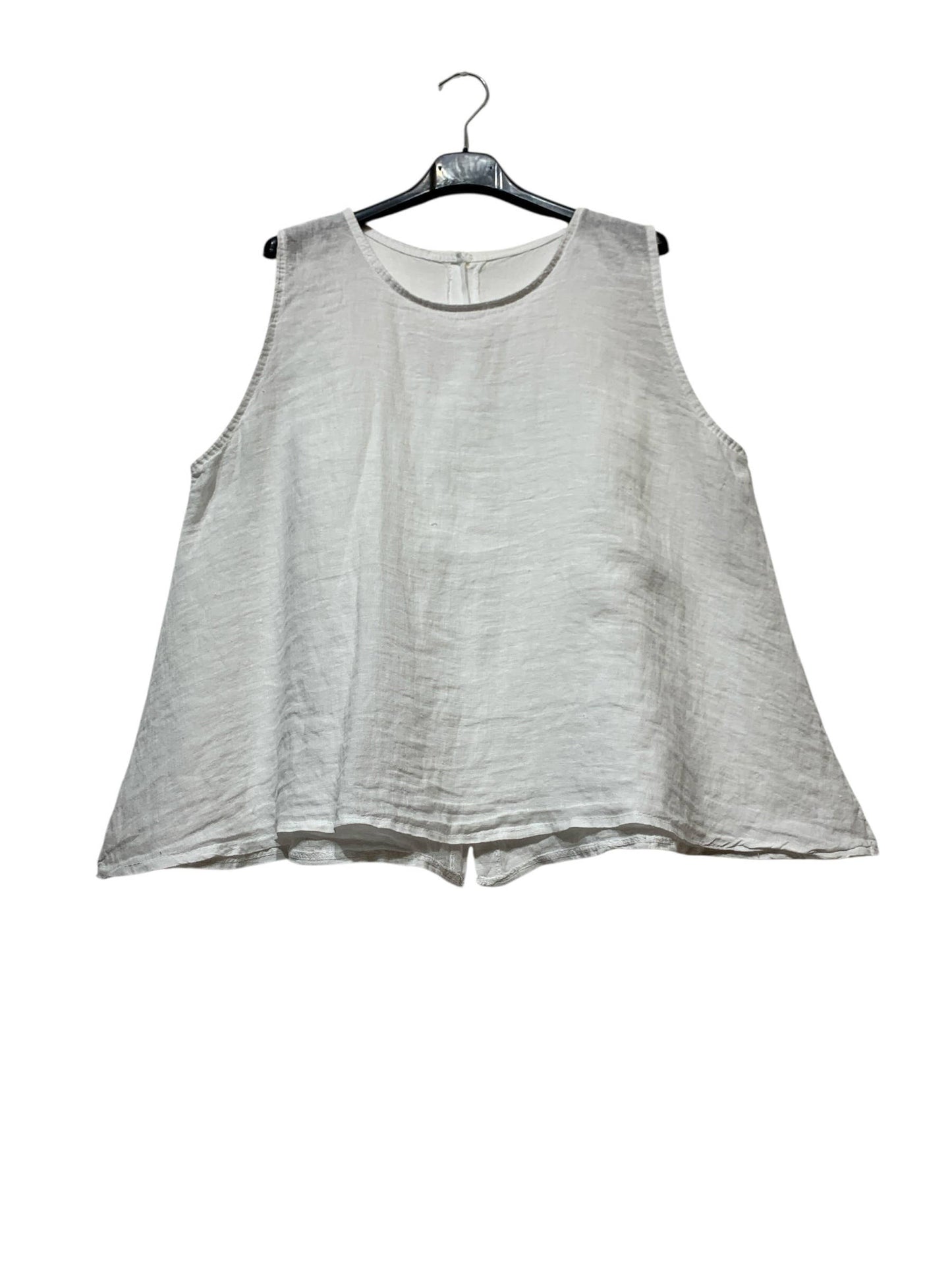 9925B REVERSIBLE VEST OR TOP, IN LINEN WITH MOTHER-OF-PEARL BUTTONS: GRIS FONCE