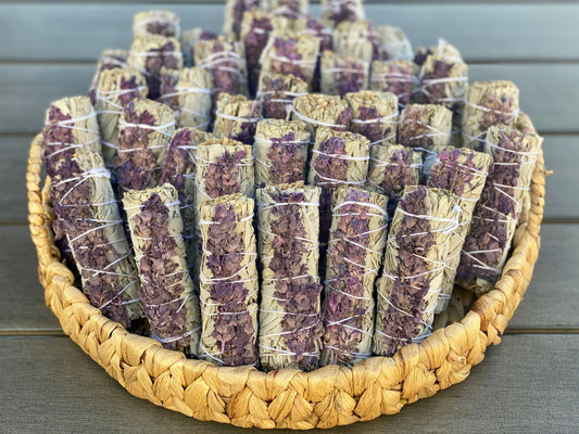 White Sage with Dried Lavender Smudge Stick