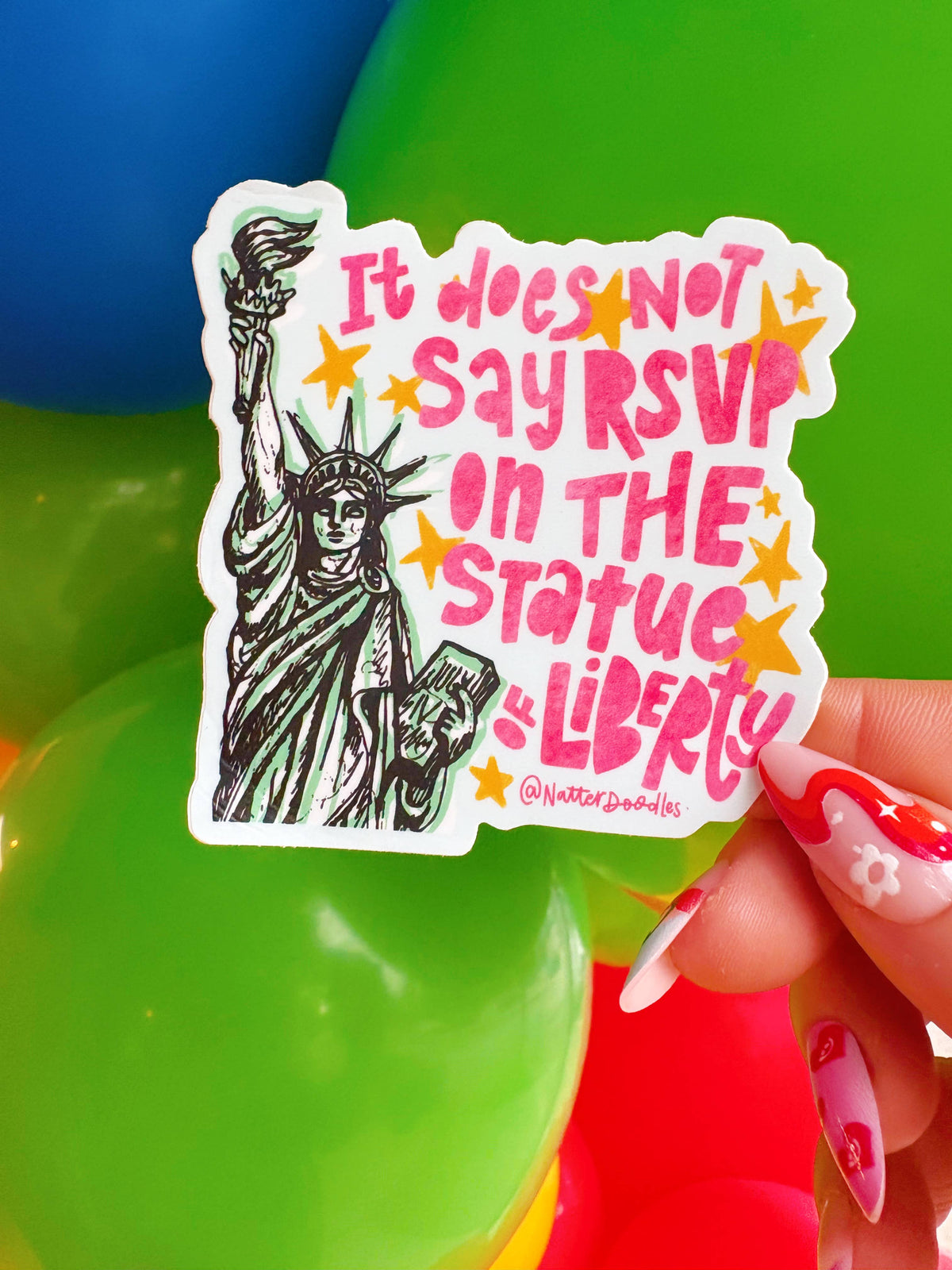 Does Not Say RSVP on the Statue of Liberty Clueless Sticker