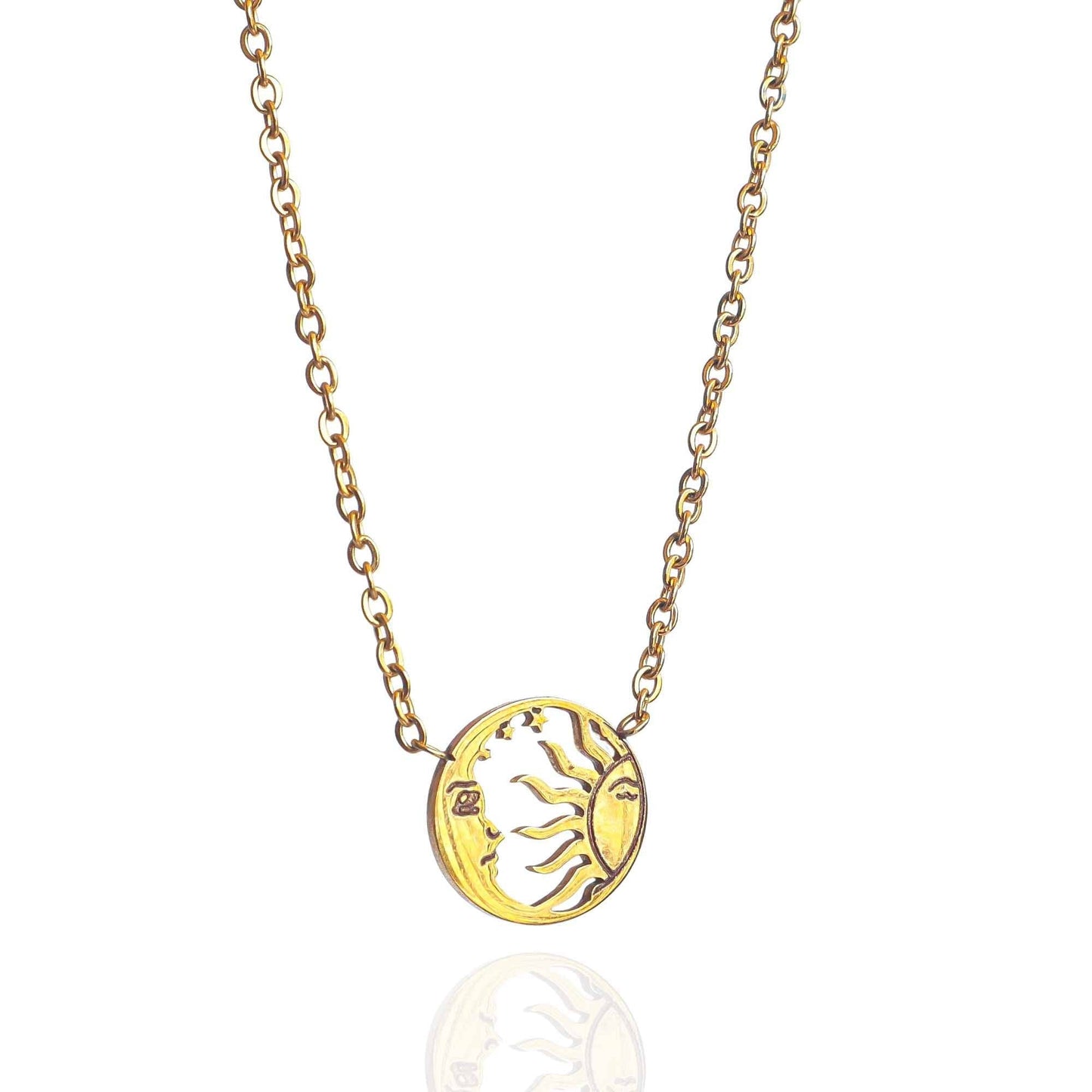 Tiny Sun & Moon Necklace - Celestial Jewelry