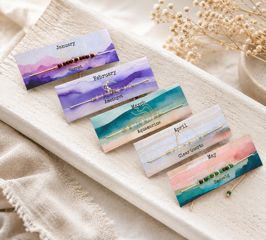 Birthstone Bracelet Gemstone Sets on Cards