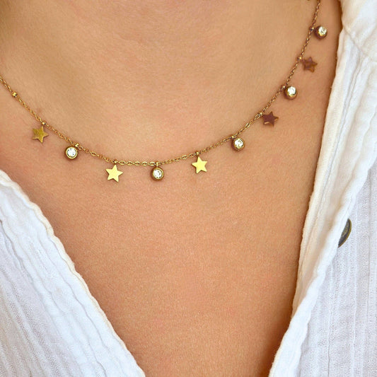 Stardust Layering Necklace – Celestial Waterproof Jewelry