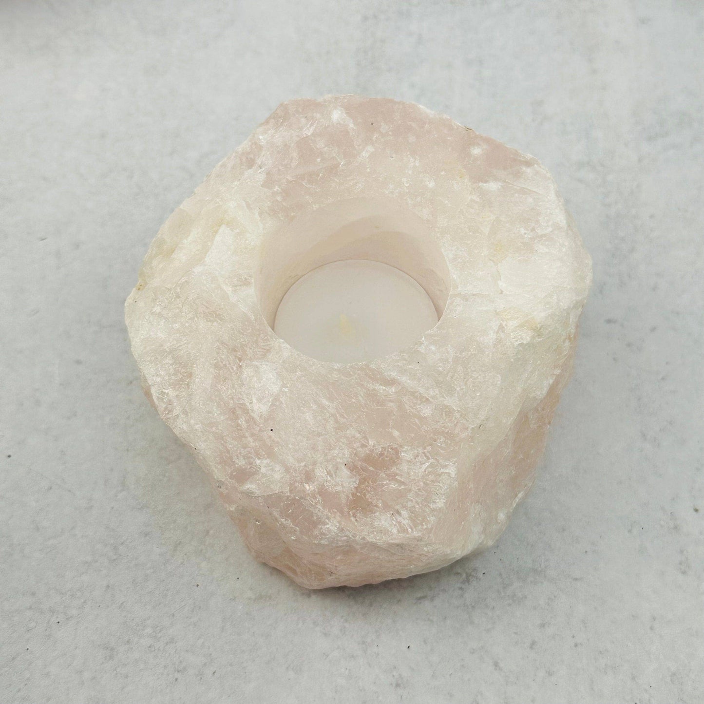 Rose Quartz Crystal Candle Holder