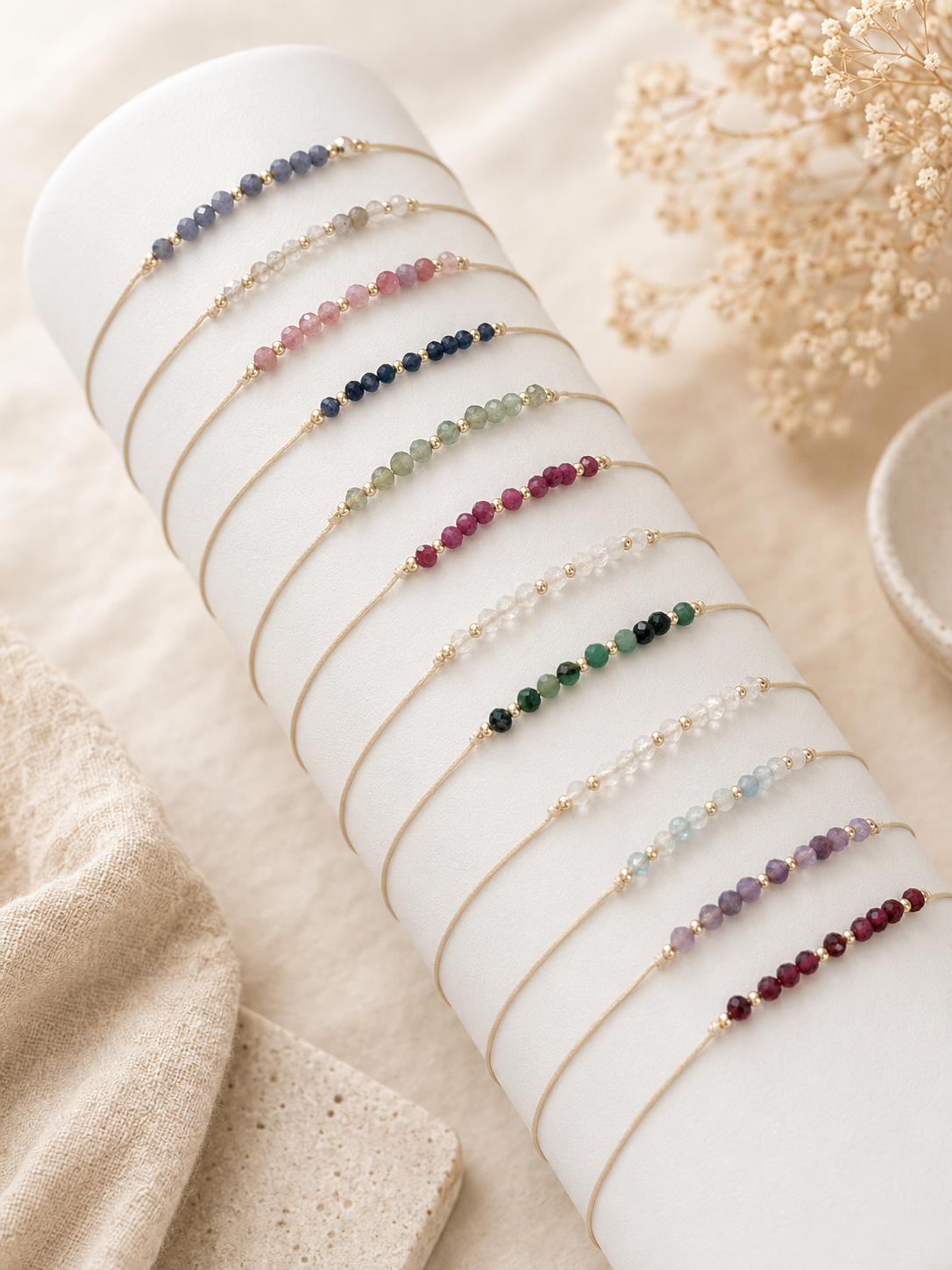 Birthstone Bracelet Gemstone Sets on Cards