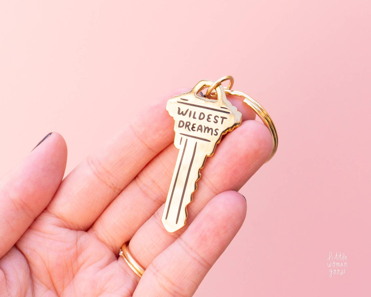 Wildest Dreams Keychain- Motivational Enamel Metal Bag Charm