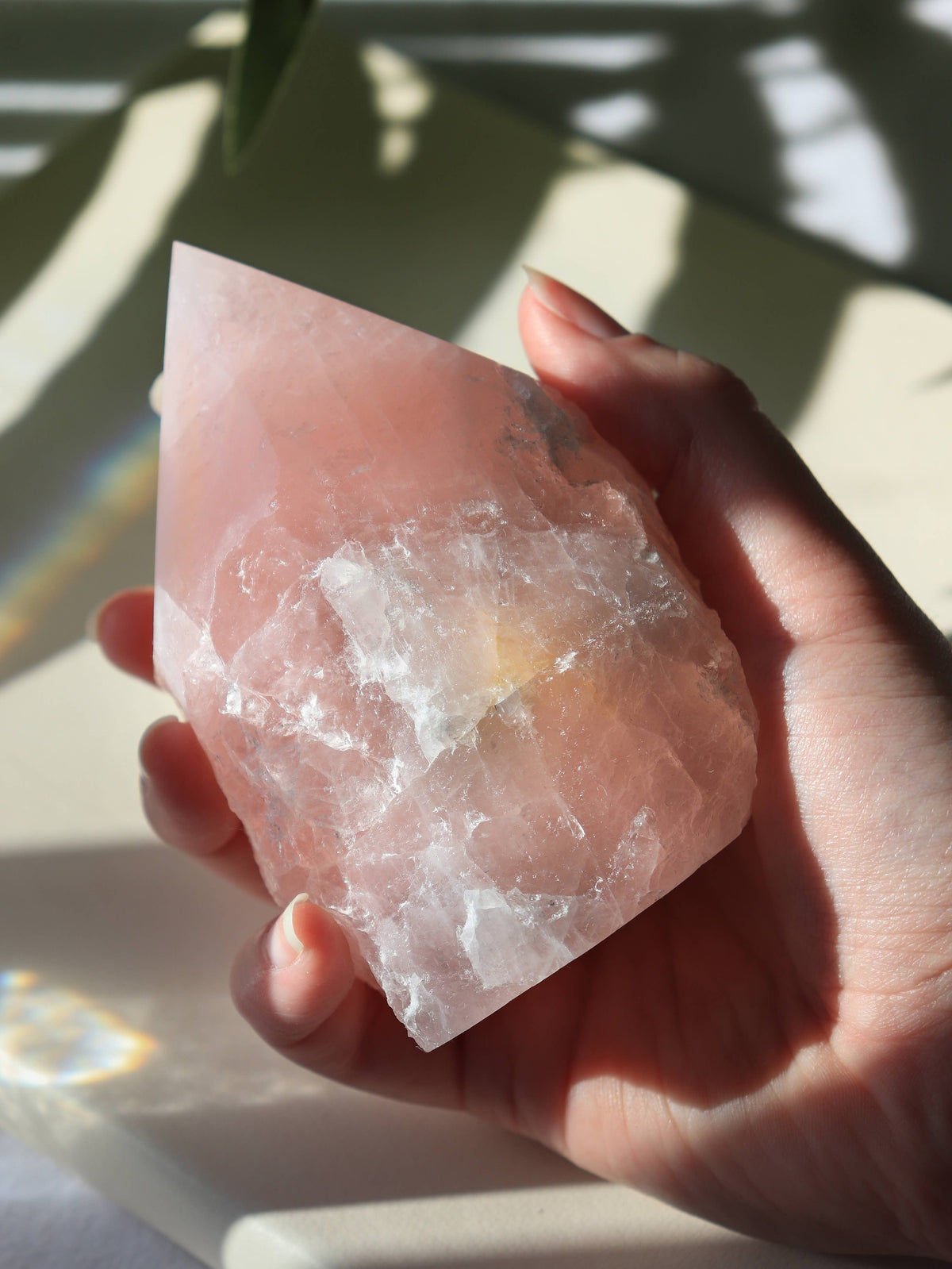 Rose Quartz Point Base Cut