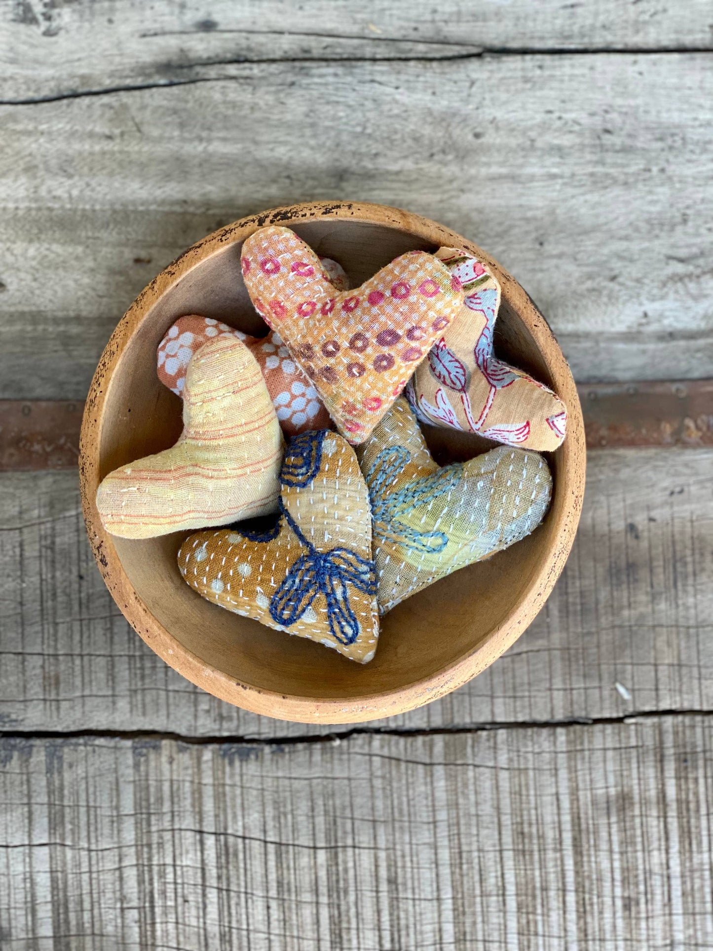 Neutral Print Mini Lavender Heart Sachets