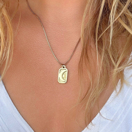 Crescent Moon Necklace – Celestial Boho Waterproof Jewelry