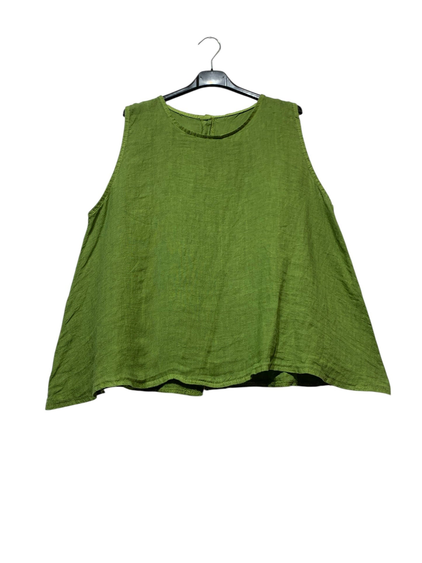 9925B REVERSIBLE VEST OR TOP, IN LINEN WITH MOTHER-OF-PEARL BUTTONS: GRIS FONCE