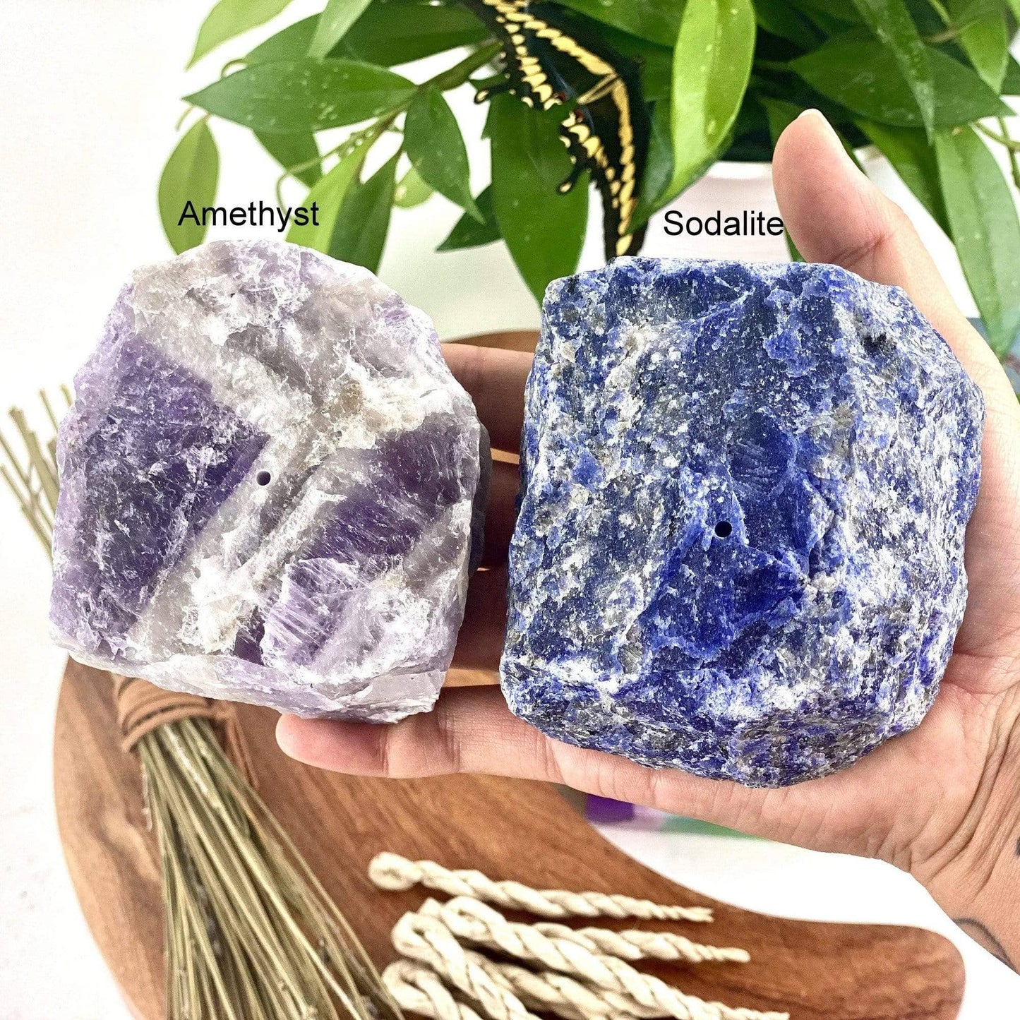 Rough Stone Crystal Incense Holder