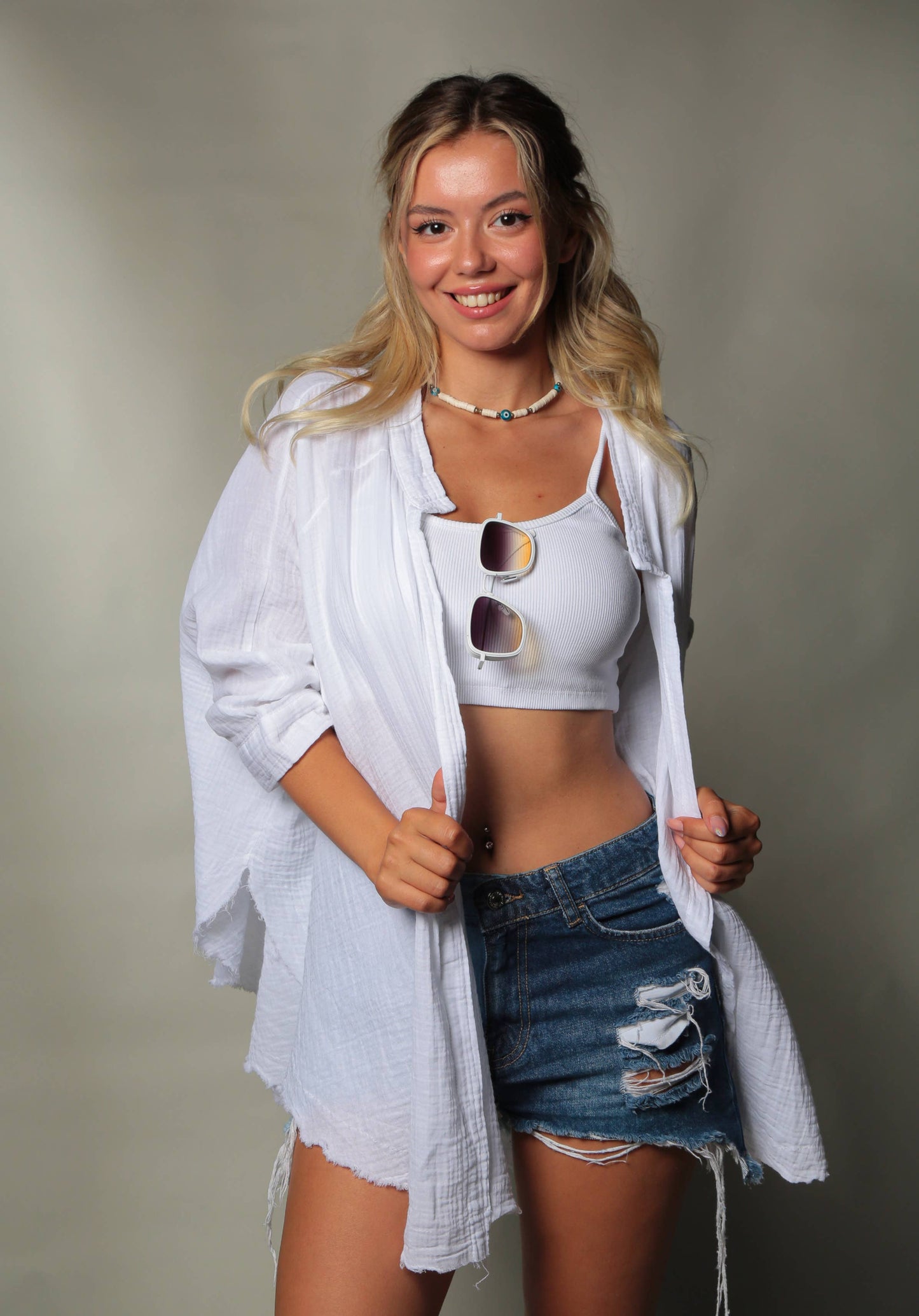 Moon Phases Muslin Kimono Robe / Poncho