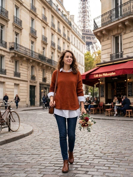 Seamless Round Neck 2-Piece Sweater | Multiple Color Options