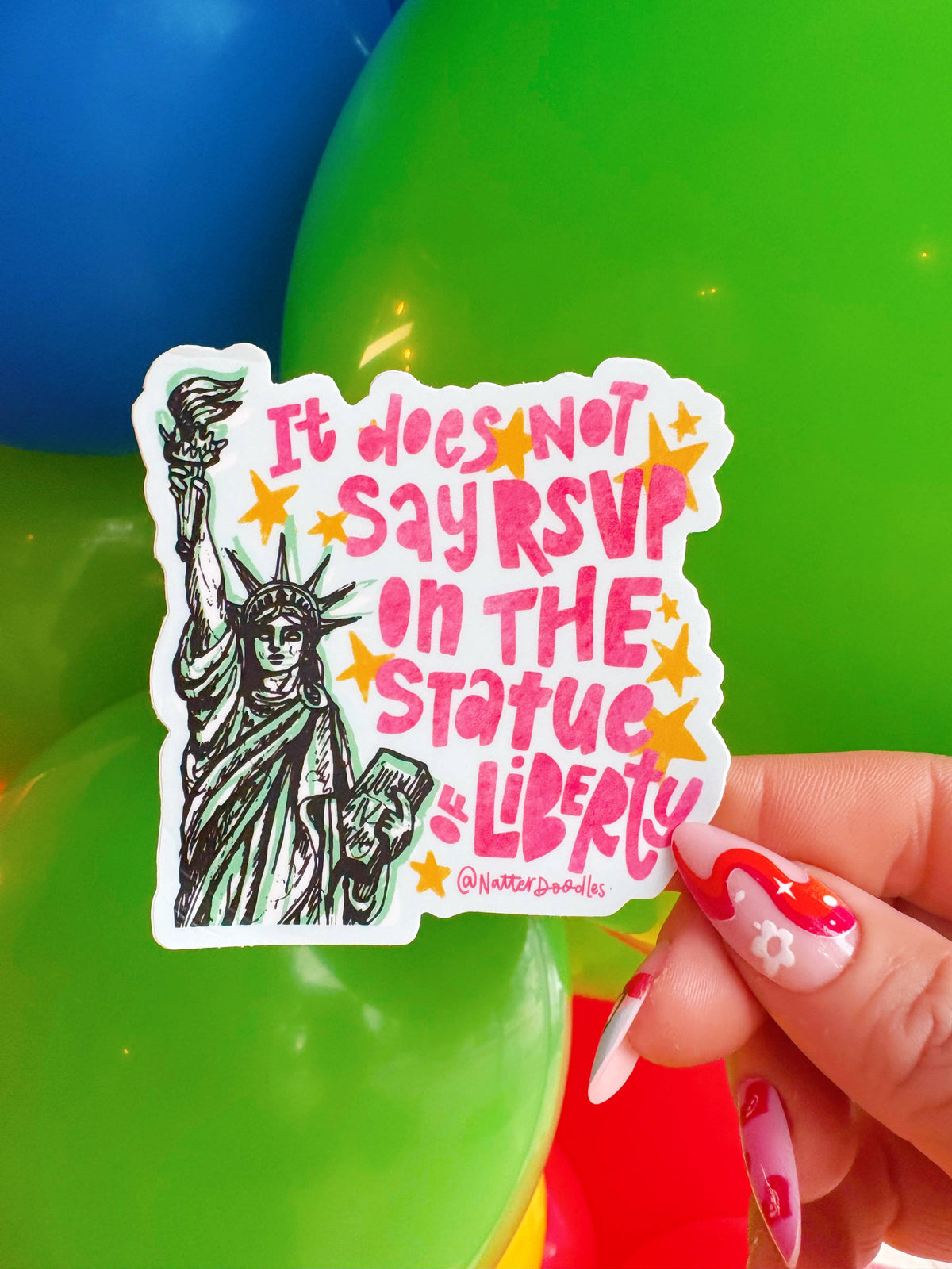 Does Not Say RSVP on the Statue of Liberty Clueless Sticker