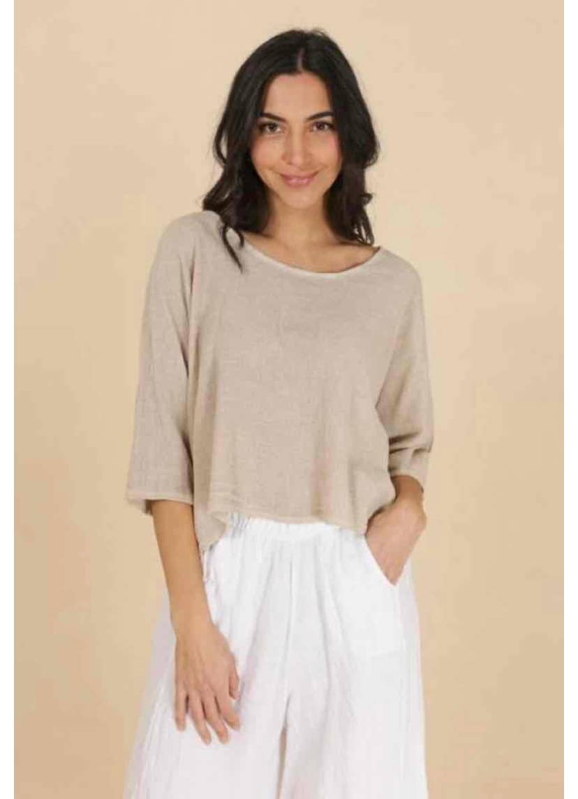 1973 INGRID WOMEN'S COTTON LINEN CROP TOP