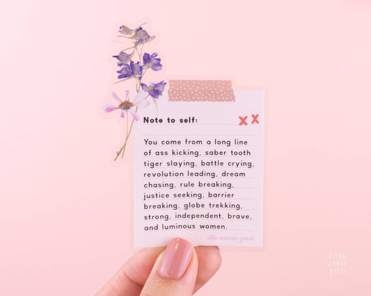 Motivational Tiger Vinyl Sticker- Note to Self