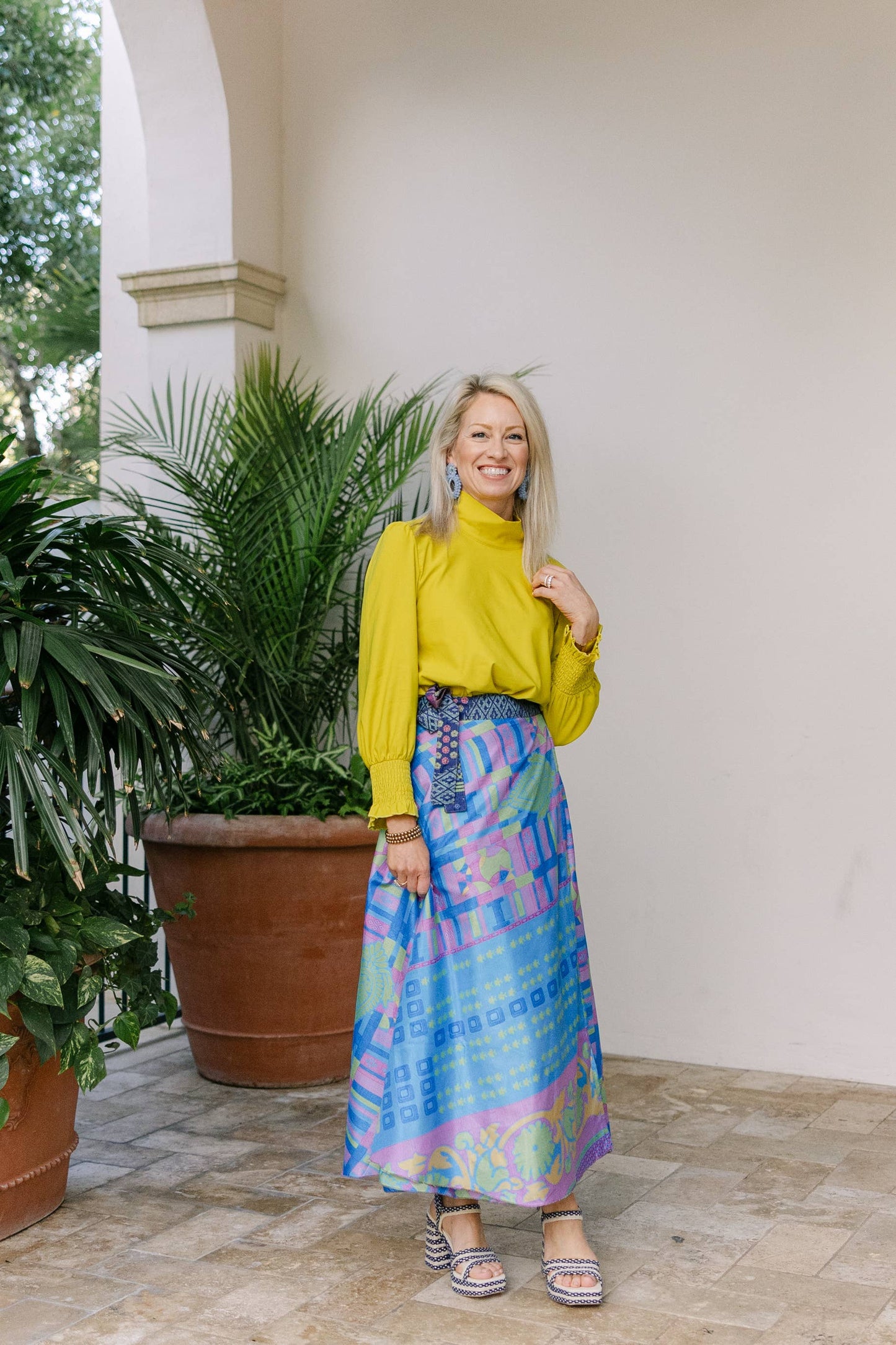 Full Length Reversible Wrap Art Silk Skirt